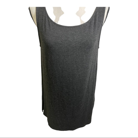 Eileen Fisher Tops - Eileen fisher round neckline side slit high low tank top grey black size small